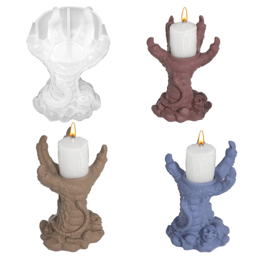 Halloween Tealight Holder Molds Devil Claw Candle Holder Molds for Making Tealight Holder Candle Holder Home Decorations