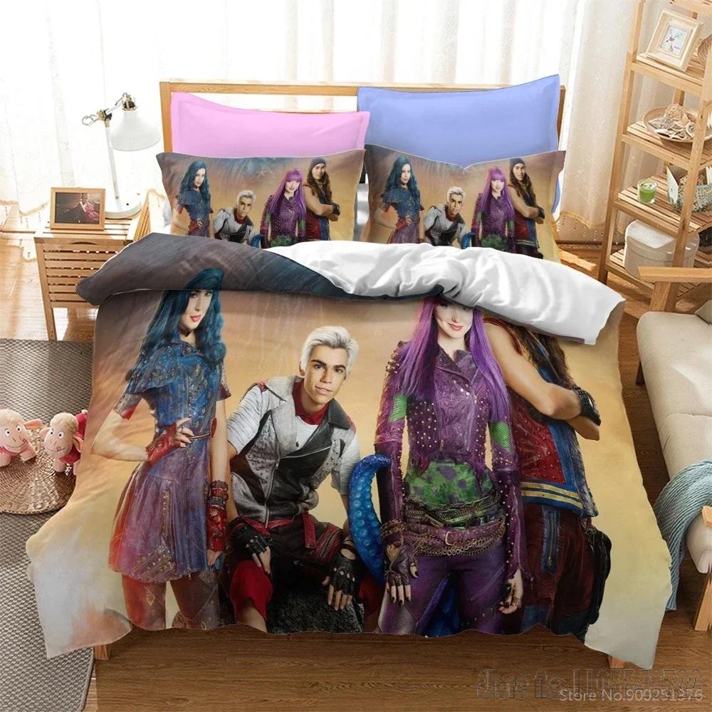 3D-Druck Descendants 3 Bettbezug-Set HD Bettdeckenbezug Bettwäsche für Kinder Bettwäsche-Sets Schlafzimmerdeko