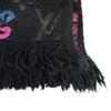 LOUIS VUITTON M71578 Escalp Logo Mania wool Super Station Scarf black wool Women Used