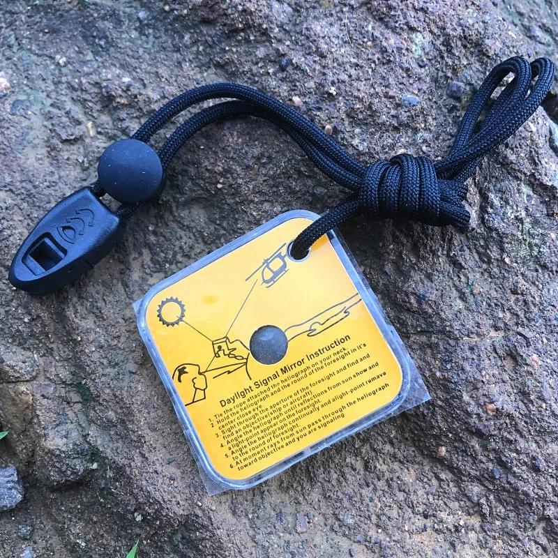 Outdoor Notfall Überleben Reflektierender Signalspiegel Pfeife Praktischer Abenteuerspiegel Outdoor Camping Wandern Jagd EDC Werkzeuge