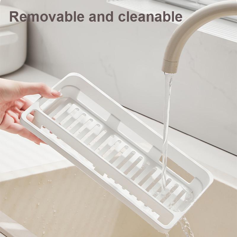 Kitchen Sponge Holder Plastic Sink Drain Rack Soap Drainer Towel Rack Shelf Organizer bathroom Storage Accessories