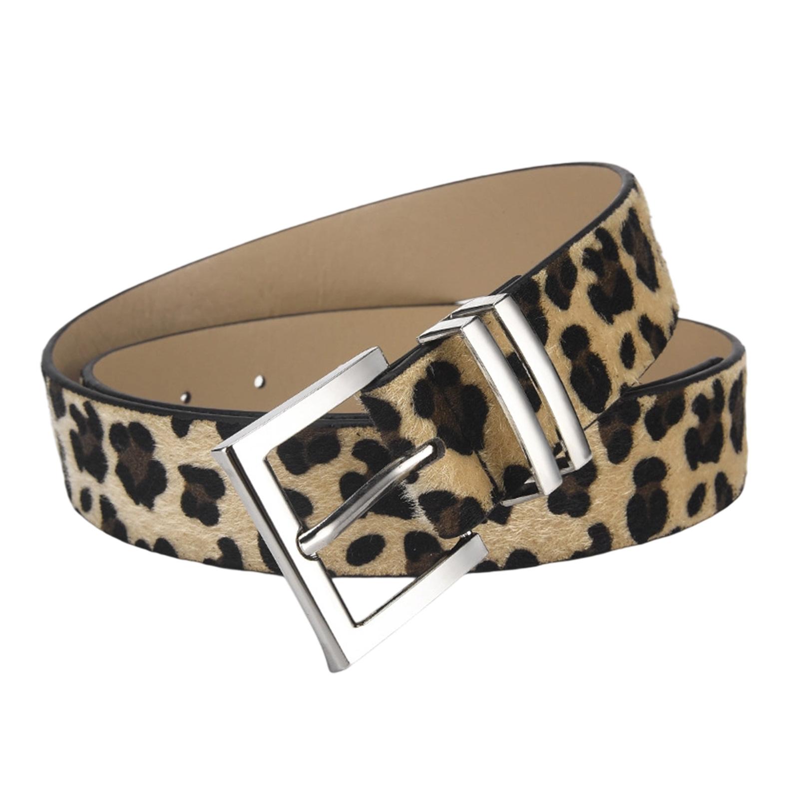 

Versatile Leopard Design Wide Waistband Women s Belt Set With Interchangeable Alloy Buckle Accessories разноцветный