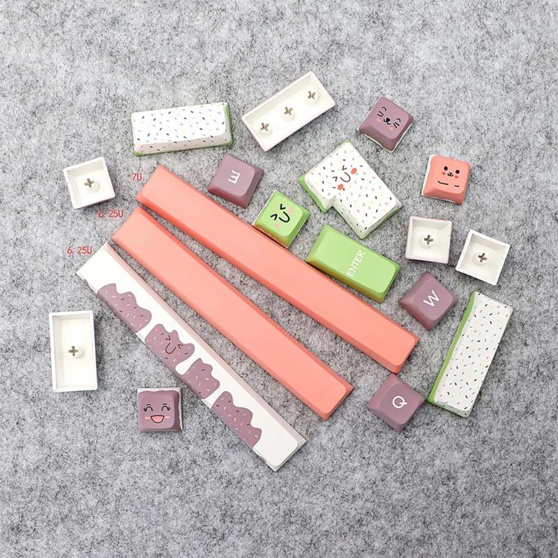 Cute Cartoon Keycaps 9.5mm XDA Height 7U Space  Keycap Set PBT 5-sided Thermal Sublimation Fits Mechanical Keyboard