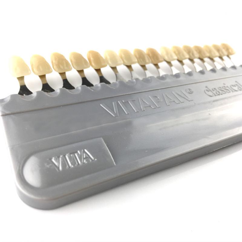 Guida del dente Materiale dentale Vita Modello del dente a 16 colori Piastra colorimetrica Design della forma del dente Dente