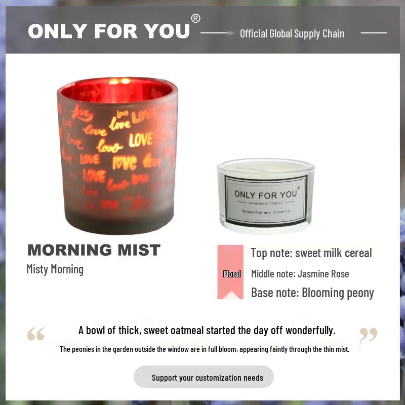 Engraved Candlestick with Preserved Flower & Soy Wax - Aroma Candle for Qixi, Valentine s & Women s Day