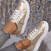 Glossy Platform Shoes, Sports and Leisure Shoes, Fashionable Buckle Decoration, Blessing Casual and Comfortable Board Shoes