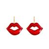 Retro Sexy Flammenrot Lippenstecker Ohrringe Für Frauen Übertriebene Persönlichkeit Mode Feiertagsschmuck