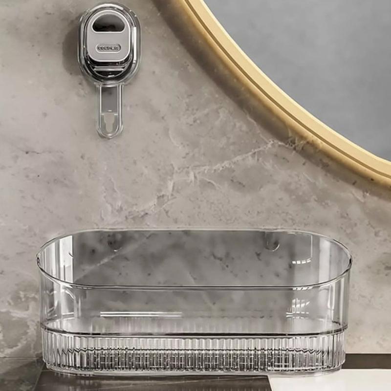 No-Drill Bathroom Suction Storage Box Large Capacity & Strong Load-Bearing Multi-Functional Suction Cup Wall-Mounted Shelf Rack