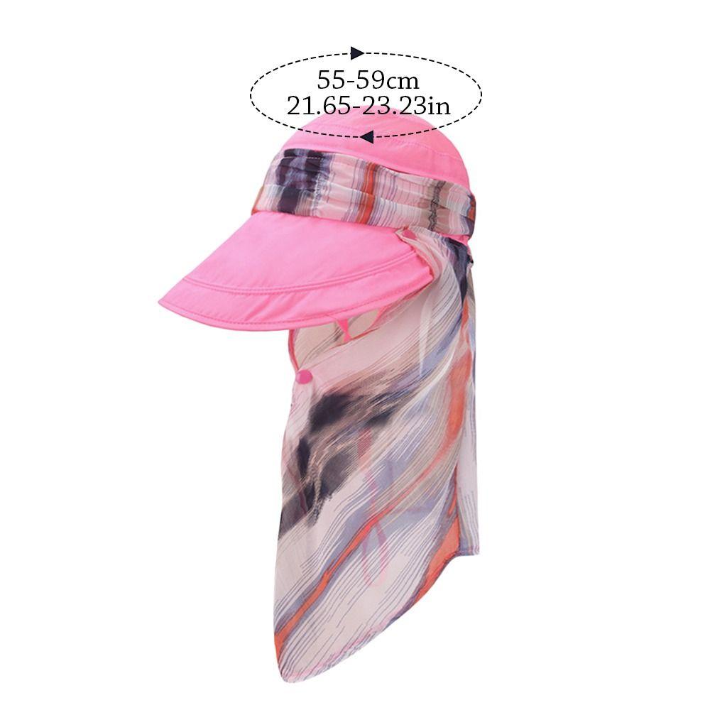 Wide Brim Sun Cap With Shawl Fisherman's Hat Portable Summer Bucket Hat  Women