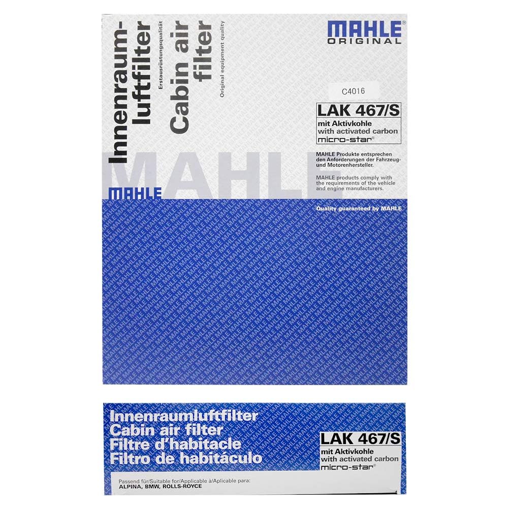MAHLE BMW Air Conditioning Filter - Deodorizing and Pollen Removal - Fits 5 Series, 6 Series, 7 Series, M5, M6, Alpina, B5, B6, B7, D5, F01, F02, F04,