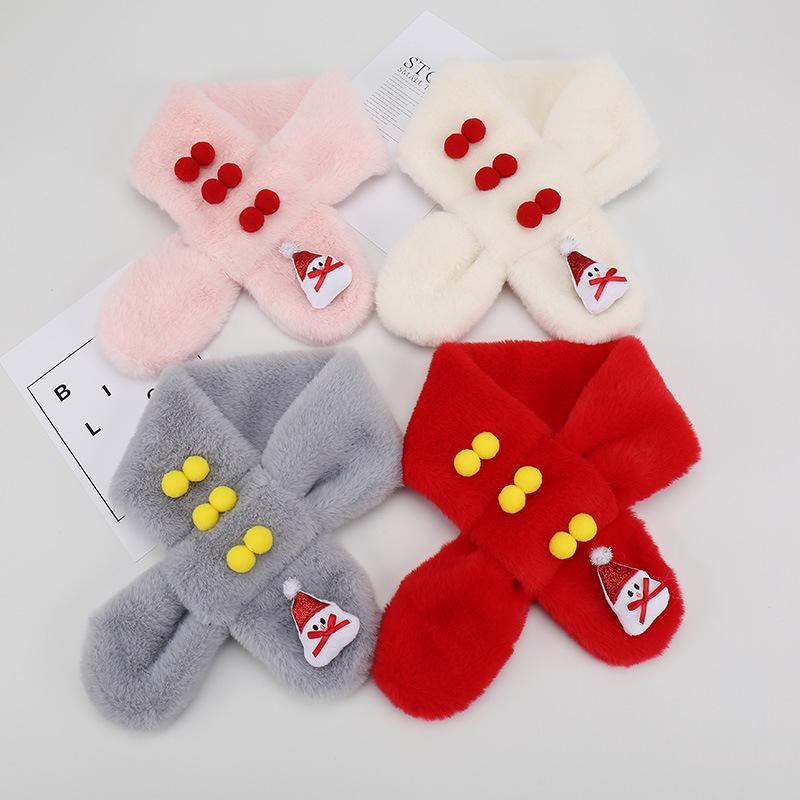 2023 Cute Cartoon Winter Scarf for Children - Korean Style, Warm Christmas Neck Warmer for Elementary School Girls & Boys
