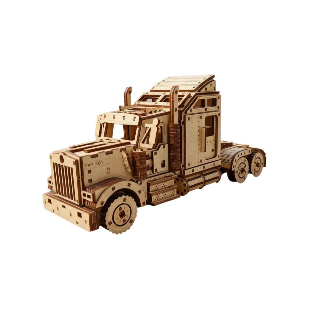 DIY American Truck, 3D Wooden Puzzle Craft Kit, Handmade Model Kit, Hands-On Activity Table Decoration, Birthday or Christmas Gi