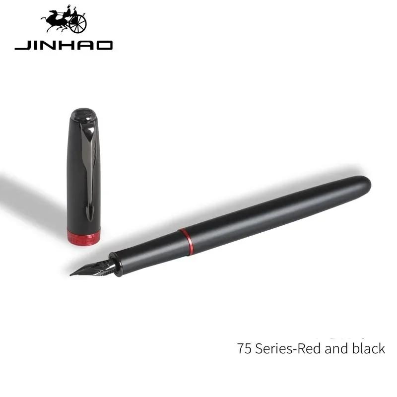 Luxury Quality Jinhao 75 Metal Black Red Fountain Pen Financial Office Student Supplies School Stationery Ink Pens