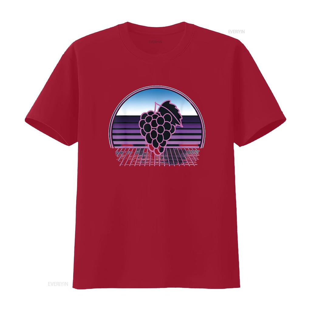 Womens Grape Vines Retro 80S Vaporwave Aesthetic Winery T Shirt Black X Large vintage Washed Comfortable designer clothes