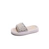 Summer Girls Pearl Soft Bottom Slippers Bling Slides Fashion Rhinestone Bathroom Shoes Home Shoes for Children H10293