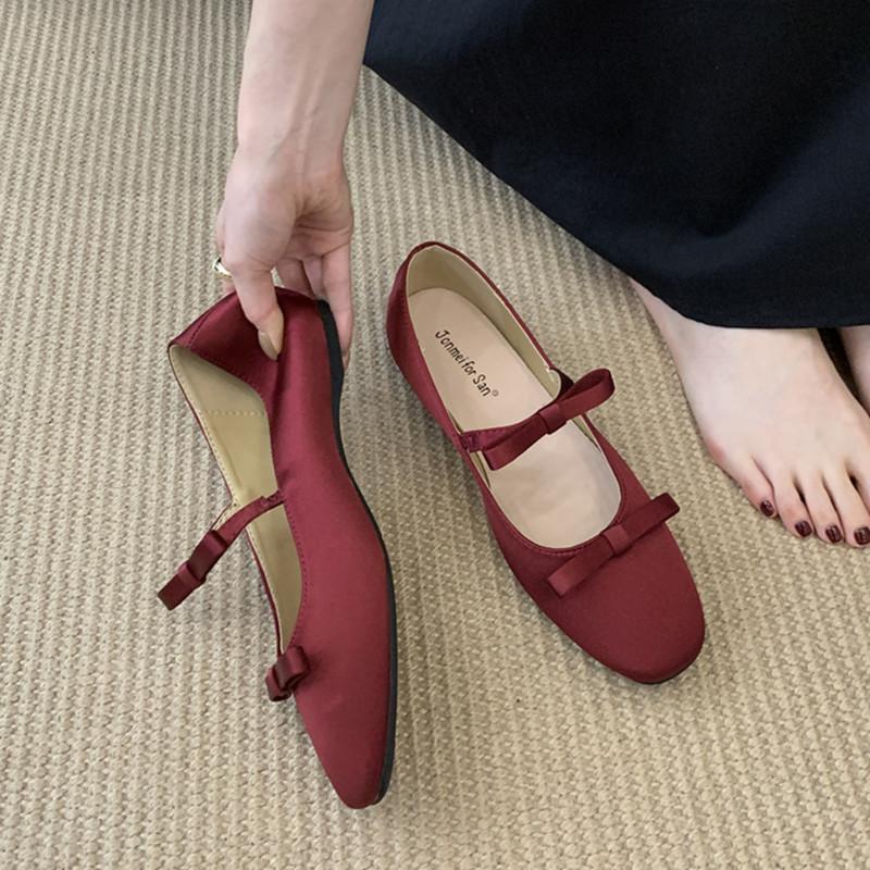 

Мода Bailamos Осень Новые Женские Балетки Мода Мелкие Женские Повседневные Мягкие Туфли Мэри Джейн Уличные Платье Балетки 39 красный