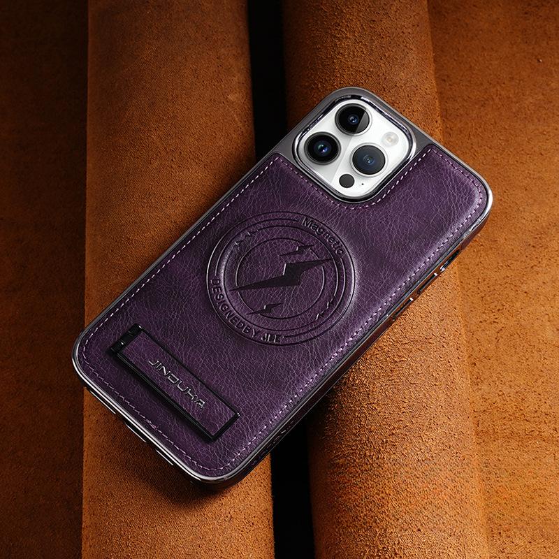 Suitable for Apple 16promax Phone Cases, IPhone15 Magnetic Stand, 14 Anti-drop, 13 Electroplated, 12 Business Leather Cases