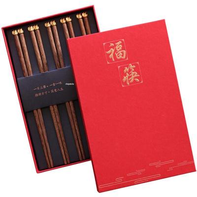 Set Regalo Bacchette Gatto Portafortuna in Legno Wengé LUVHOO (5 coppie)