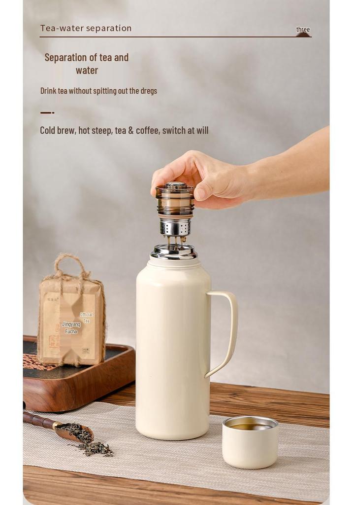 316 Stainless Steel Smart Thermos Flask with Tea Separator and Insulated Design
