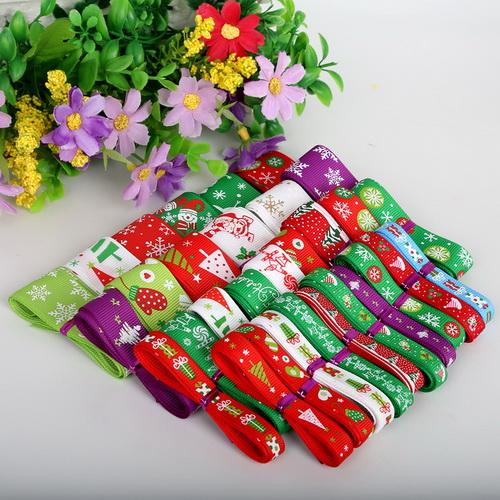 Mix 12Yards Grosgrain Satin Ribbon Cartoon Tape Colorful for Wedding Party Christmas Decoration DIY Sewing Gift Accessory Craft
