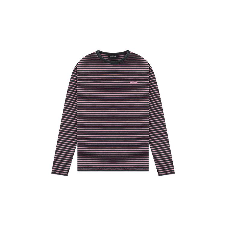 We11done Ss25 High Street Style Logo Striped Letter Embroidered Long Sleeve Spring Autumn T-Shirt Unisex T-Shirt WD-TT0-25-737-U-BK