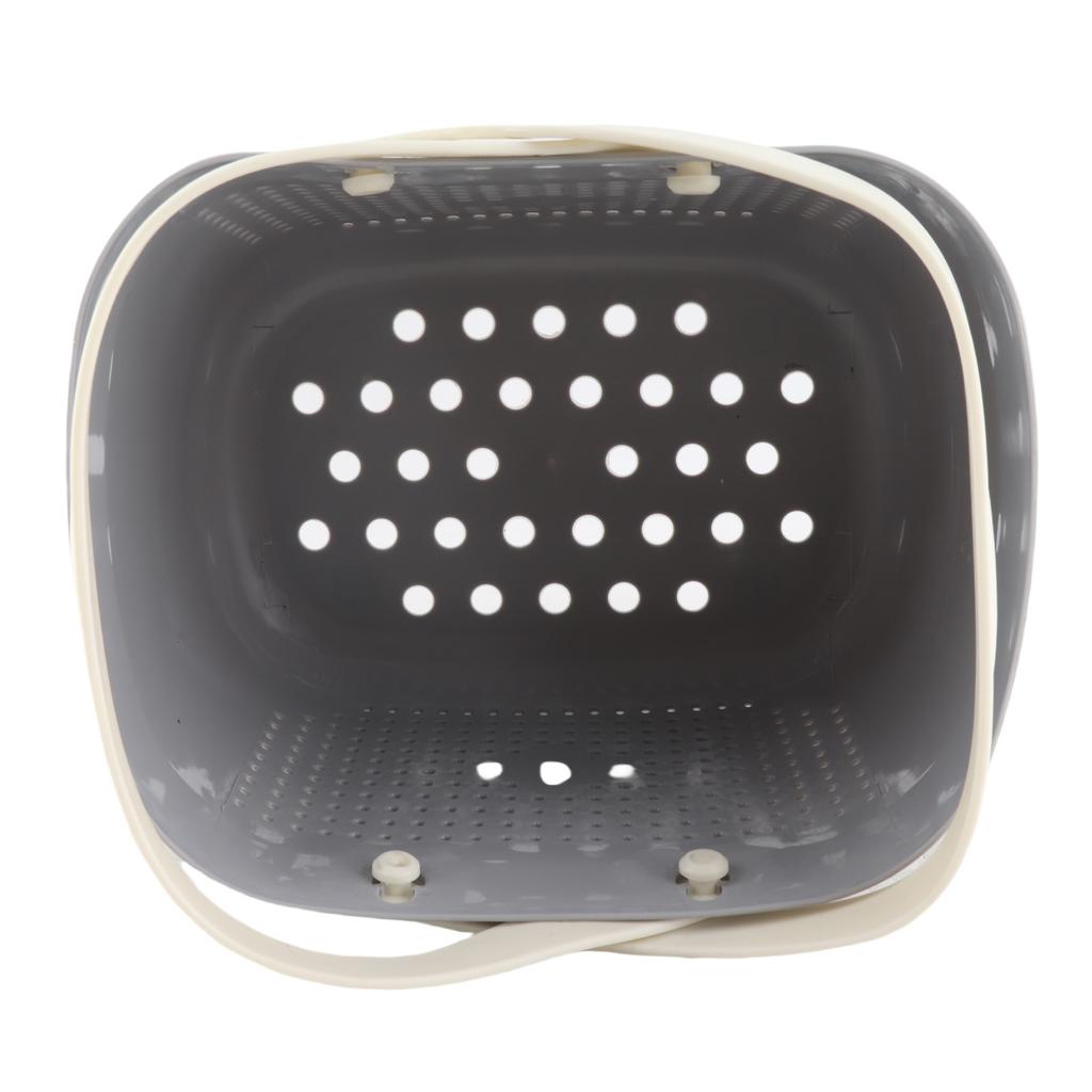 Portable Shower Basket with Ventilation Holes Large Capacity Plastic Portable Storage Basket with Handles for Bathroom