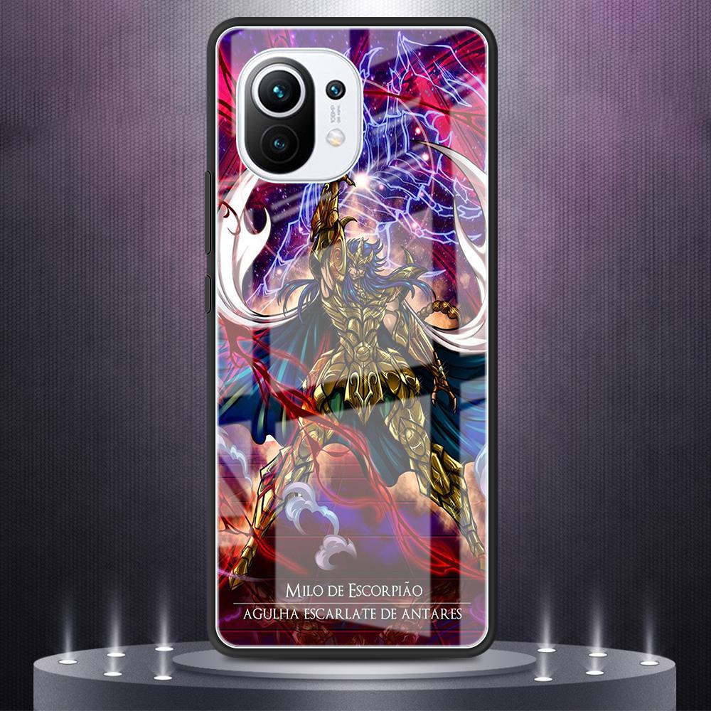 

Чехол из закаленного стекла для Xiaomi Mi Poco X3 NFC 10T Pro Note 10 Lite 9T 11 CC9 F3 Роскошный чехол для телефона Saint Seiya Anime Funda Redmi Note10 Pro