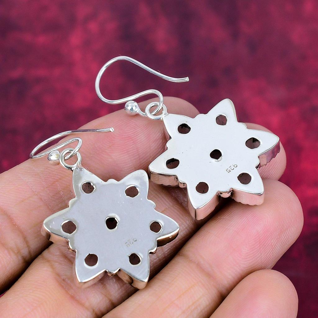 Rose Quartz 925 Solid Sterling Silver Earrings, Handmade Gemstone Earrings Jewelry, Gifts For Wife Brand New Earrings
