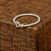 925 Sterling Silver Twist Heart Ring with Gold Ball | Minimalist Open Heart Ring | Handmade Stackable Ring | Dainty Everyday Jewelry for Women