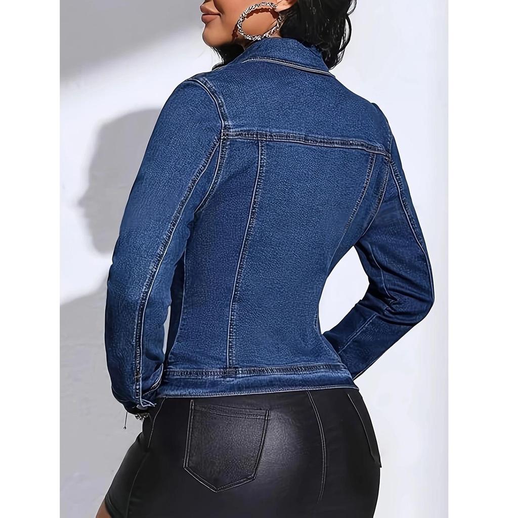 Plus Size Women's Trendy Denim Jacket for Spring, Summer, and Autumn