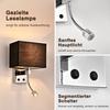 NETTLIFE Switch for Wall Light, Indoor Bedside Lamp, Fabric Lampshade, Retro Style, E27 Socket