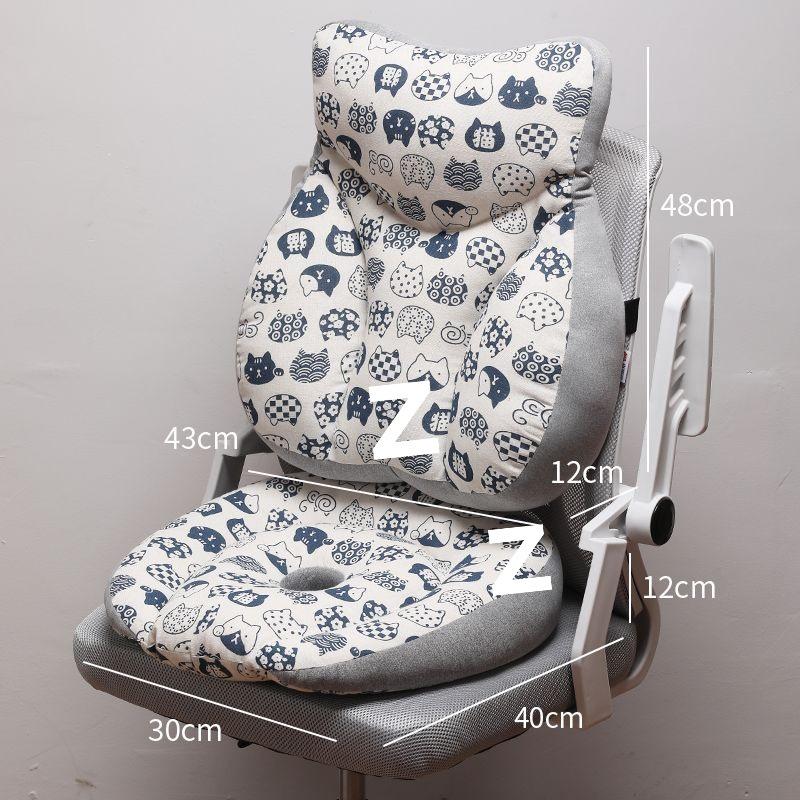 Ergonomic Office Chair Cushion: Backrest, Headrest, Lumbar Support, and Waist Pillow for Kids, Pregnant Women, and Long Sitting Comfort.