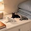 Simple Aesthetic Room Decor 3D Printed Geometric Cat Figurine, Minimalist Desktop Sculpture for Lovers, Modern Home Ornaments Nordic Style Small