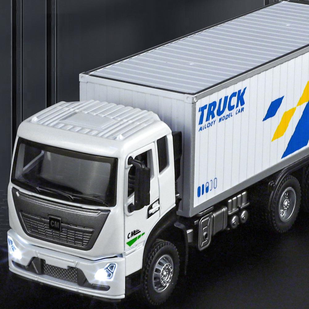 1:32 Container Transport Legering Miniatuur Vrachtwagen Model Diecast Metaal Schaalmodel Auto GeluidLicht Collectie Kinder Speelgoedauto Cadeau