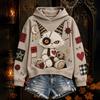 Women's Halloween Gothic Print Hooded Pullover Long Sleeve Sweatshirt