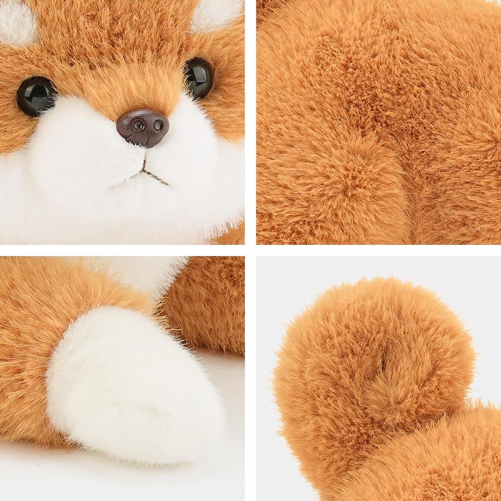 Rowaica Corgi Plüschtier Körperkissen, Hunde-Merchandise, Kissen, Geschenk, Flauschig (Dunkelbraun)
