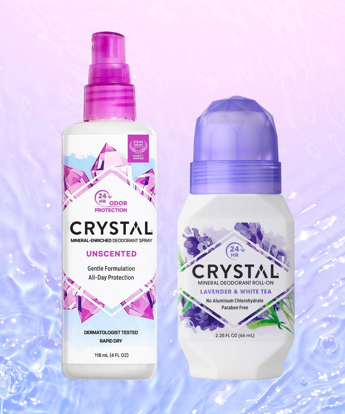 Crystal Deodorant Unscented Spray & Lavender Roll-on 2-Piece Set