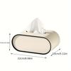 Elegant Oval Tissue Box Cover, Premium Leather Material, Multi Color Options, Simple and High End Design for Living Room, Tabletop
