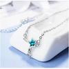 100% 925 Silver Blue Crystal Star Charm Pendant Necklace For Women Wedding Romantic Party Jewelry Choker Collar