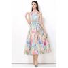 Summer Women Designer Print Dress Sleeveless High Waist Long Maxi Big Swing Tank Party Dresses