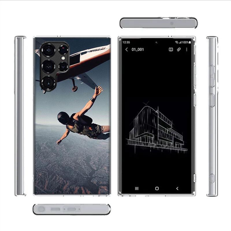 Extreme Adventure Parachuting Cases Phone Case for Samsung Galaxy S26 Ultra S25 Edge S24 S23 FE S21 Plus S20 S22 S10 Cover TPU C