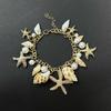Bohemian Ozeanstil Seestern & Muschel Anhänger Armband mit Muschel & Perle