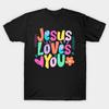 Asian Size Cotton Unisex Tshirt Print T-shirt Jesus Loves You T-shirt No-Cut Print Regular Fit