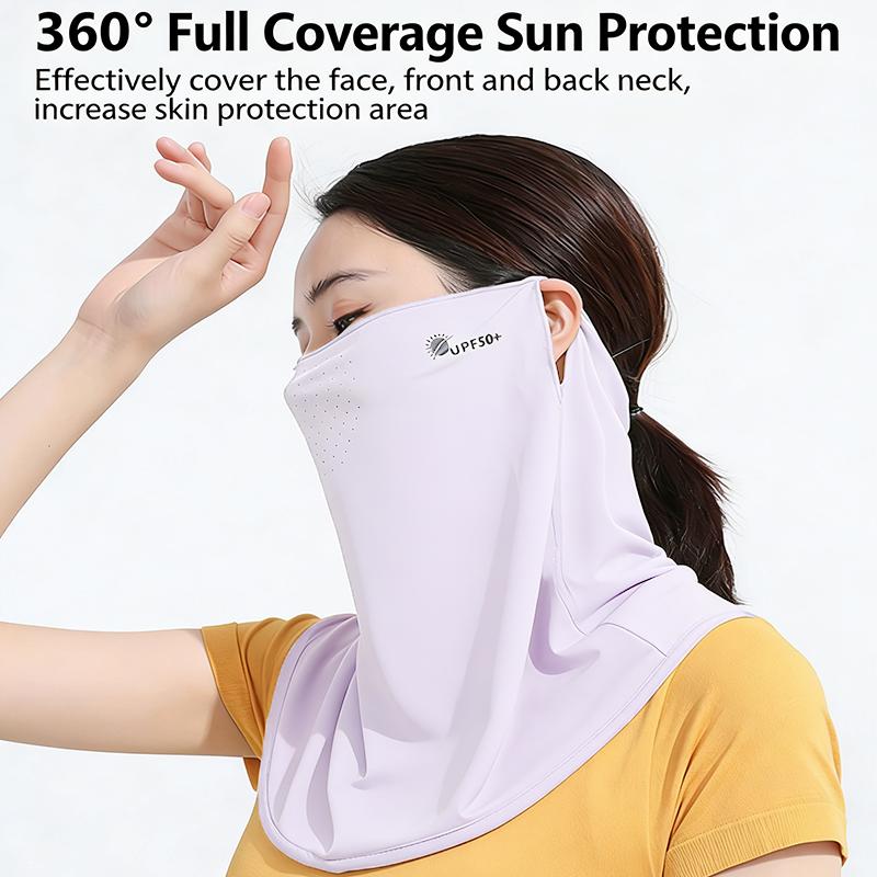 Sunscreen Face Veil Women Ice Silk Cooling Breathable Cycling Face Mask Summer Durable Anti UV Sun Protection Hiking Face Cover
