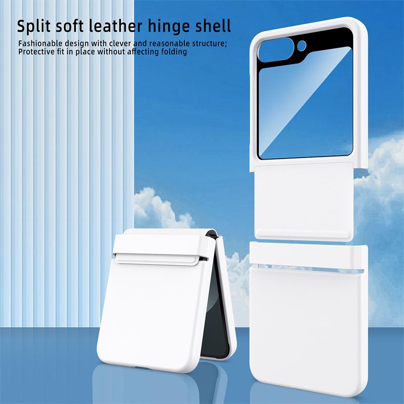 Matte Wrist Strap Hinge Full Protection Hard Case for Samsung Galaxy Z Flip 7 FE / 6 Folding Wristband Cover With Tempered Glass