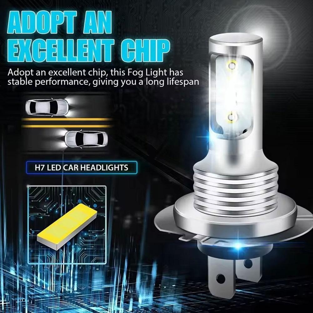 2pcs LED High-Brightness Car Driving Light Mini Bulb Light 1000LM Headlamp Auto 80W Taillight Accessories Fog Car O5Y7