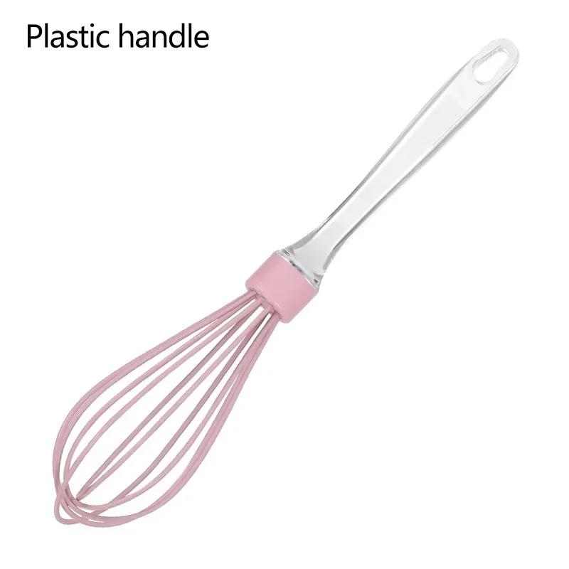 Silicone Manual Egg Beater Wooden Handle Egg Whisk Manual Egg Mixing Stirrer Kitchen Egg Tools Cream Blending Baking Gadgets