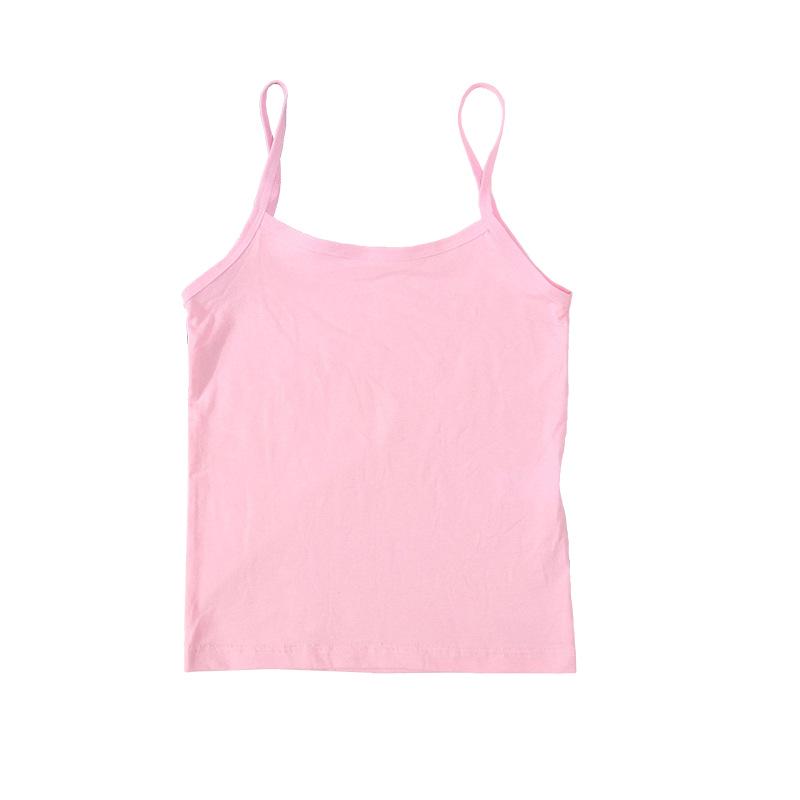 Girls' Long Cotton Tank Top - Candy Color Summer Base & Outerwear