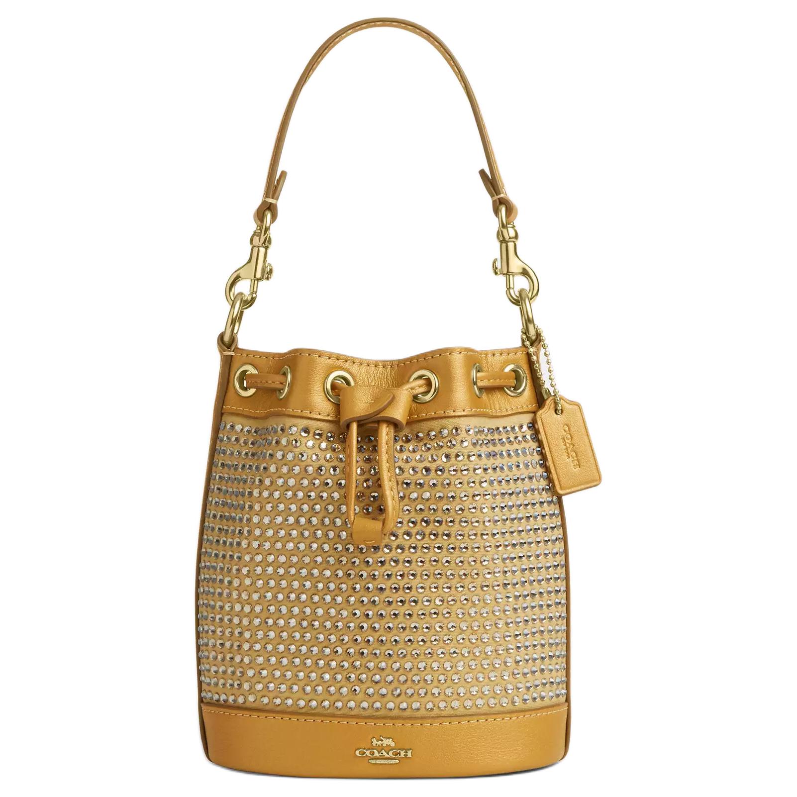 

Coach 14 Brand Logo Drawstring Closure Leather Bucket Bag Mini Women bags Yellow CW301-IMEBV Basic Set (Bag+Dust Bag)