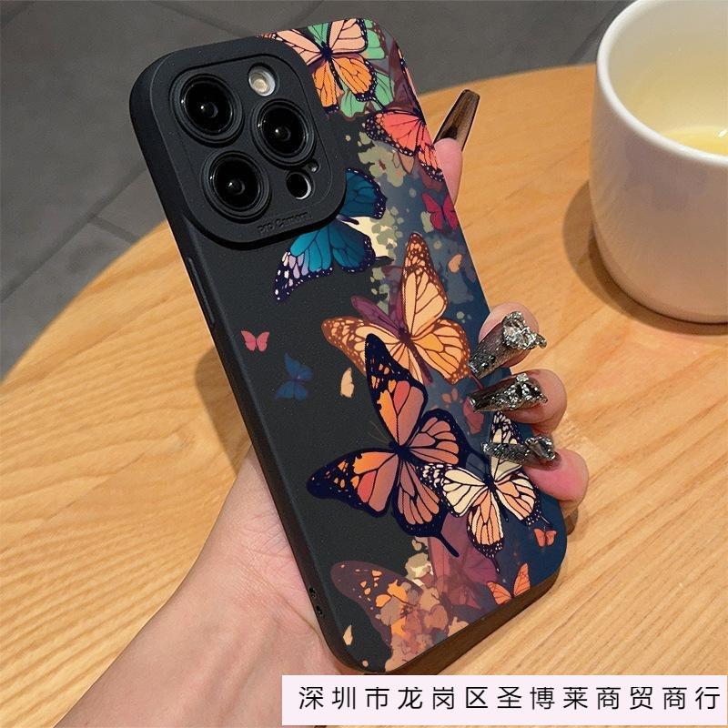 European and American color butterflies are suitable for Apple 17 mobile phone case iPhone16/15/14 all-inclusive anti-drop 13 foreign trade